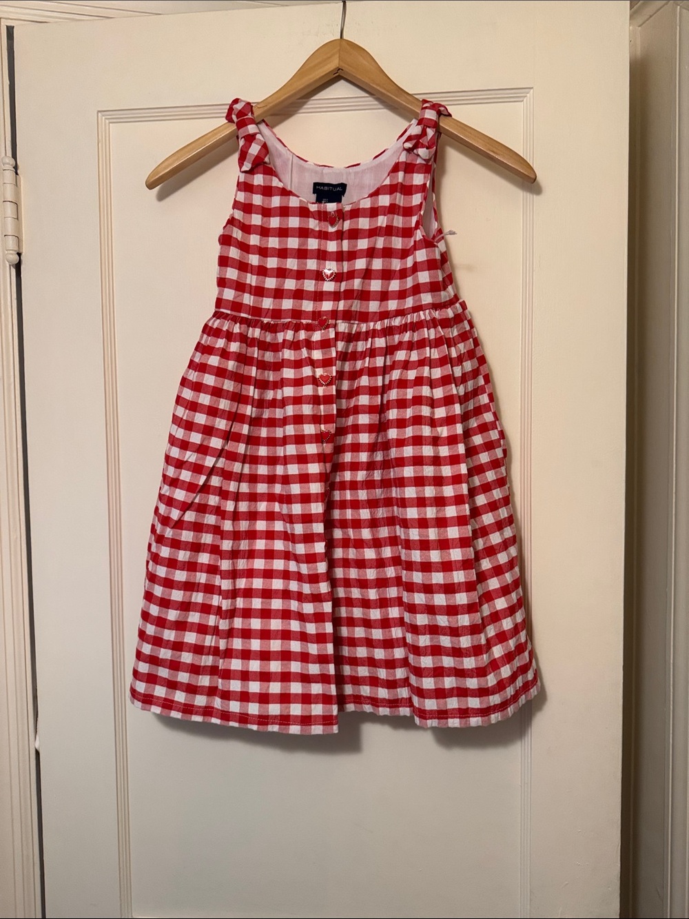 Habitual Girls Red & White Gingham Sundress size 7